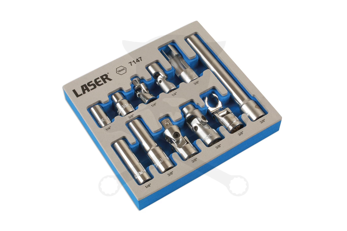 Dugókulcs és adapter készlet 10 mm-es Master készlet 1/4" - 3/8" - Laser - Image 3