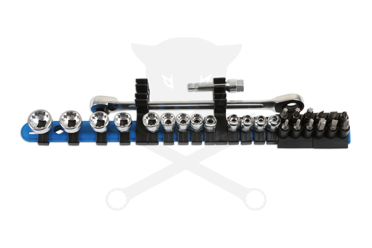 Dugókulcs - crowafej készlet 1/4" Gear Lock - Alldrive 27 db +Tartozékok - Image 2