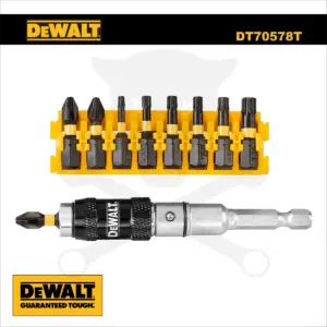 Bit tartó-csavarmegvezető, csuklós, mágn. + bithegyek 1/4" - DeWalt (DT70578T)