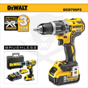 Ütvefúró-csavarbehajtó, akkus 18V   70 Nm 2x5Ah - kefementes - DeWalt (DCD796P2)