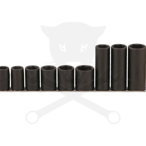 Légkulcsfej készlet 1/2"  9 db  13-24 mm metrikus normál+hosszú Genius