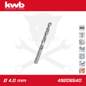 Csigafúró  4,0 mm HSS-G DIN 338 Silver Star - KWB