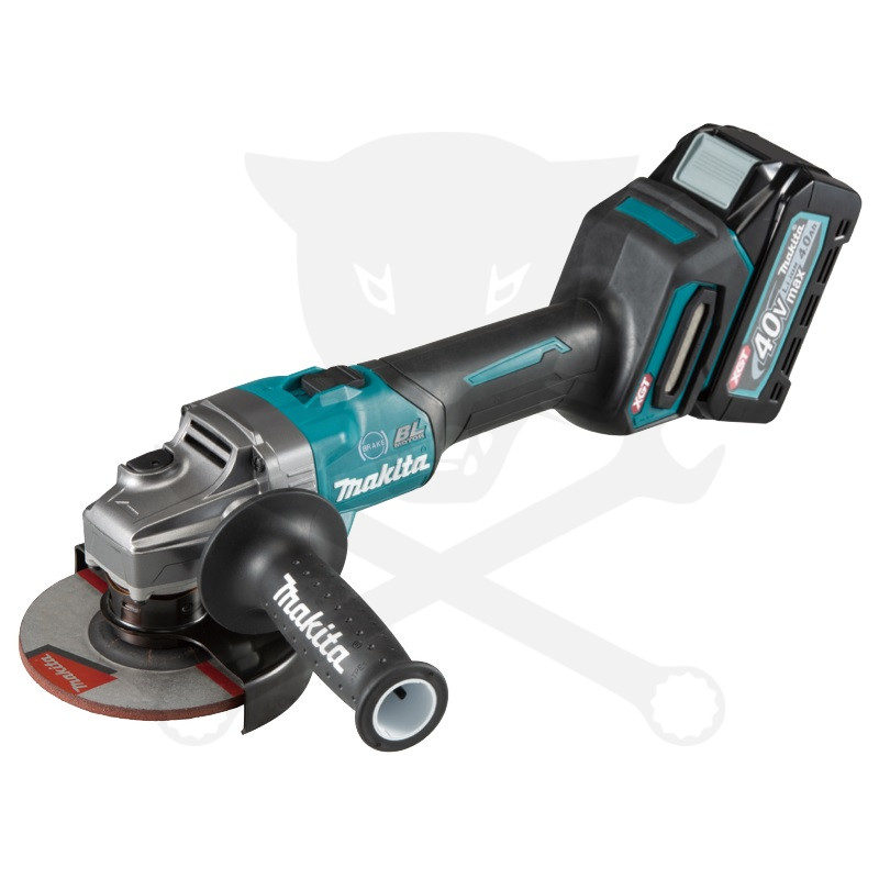 Sarokcsiszoló, akkus 40V XGT 125 mm + Fék 2 db 4.0Ah - Makita