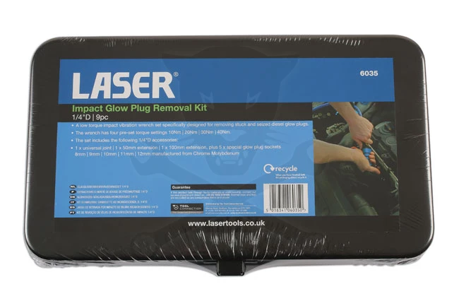 Izzítógyertya kiszerelő vibro légkulcs 1/4" 10-40 Nm 9 db-os készlet - Image 4