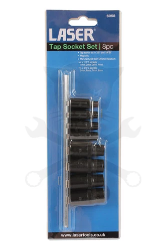 Adapter készlet menetfúrókhoz 8 db-os 4 lapú M1.5-M14 -mágneses- Laser - Image 2