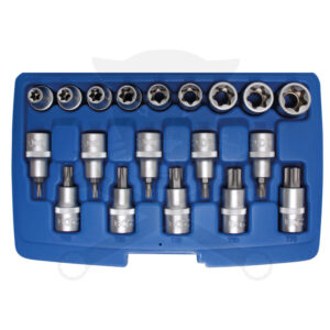 Torx készlet külső/belső E-torx 1/2" 19 db-os BGS