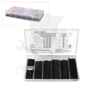 Zsugorcső készlet - fekete 127 db-os 2.0-13.0 mm - BGS