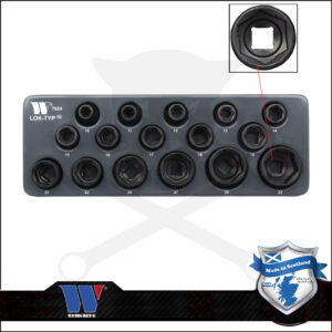 Lok-Typ Légkulcsfej készlet 1/2" 16 db-os spec.6 lap normál 10-32 mm-Welzh