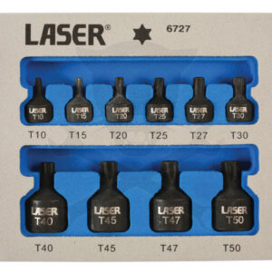 Rátűzőkulcs, gépi Torx T10-T50 10 db-os - extra alacsony