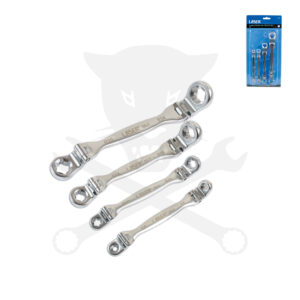 Torx csillagkulcs készlet 4 db-os csuklós - 8 méret: E6 - E24 - Laser