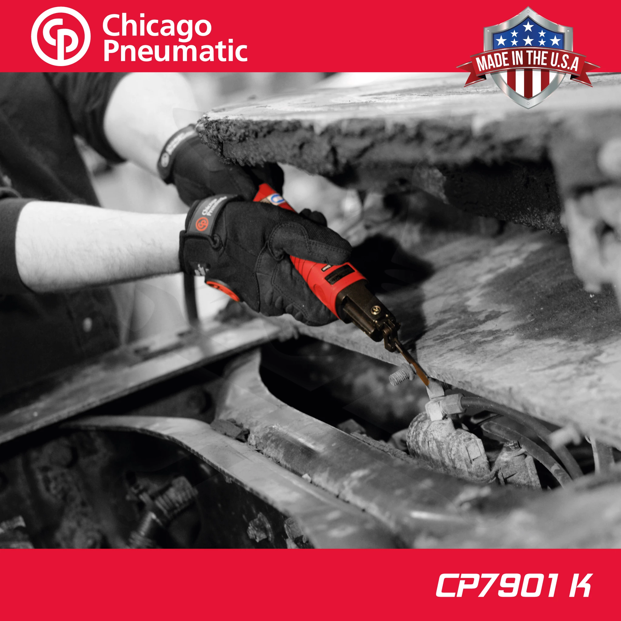 Levegős karosszéria orrfűrész 1/4" - 156 l/min - 229 mm - Chicago - Image 2