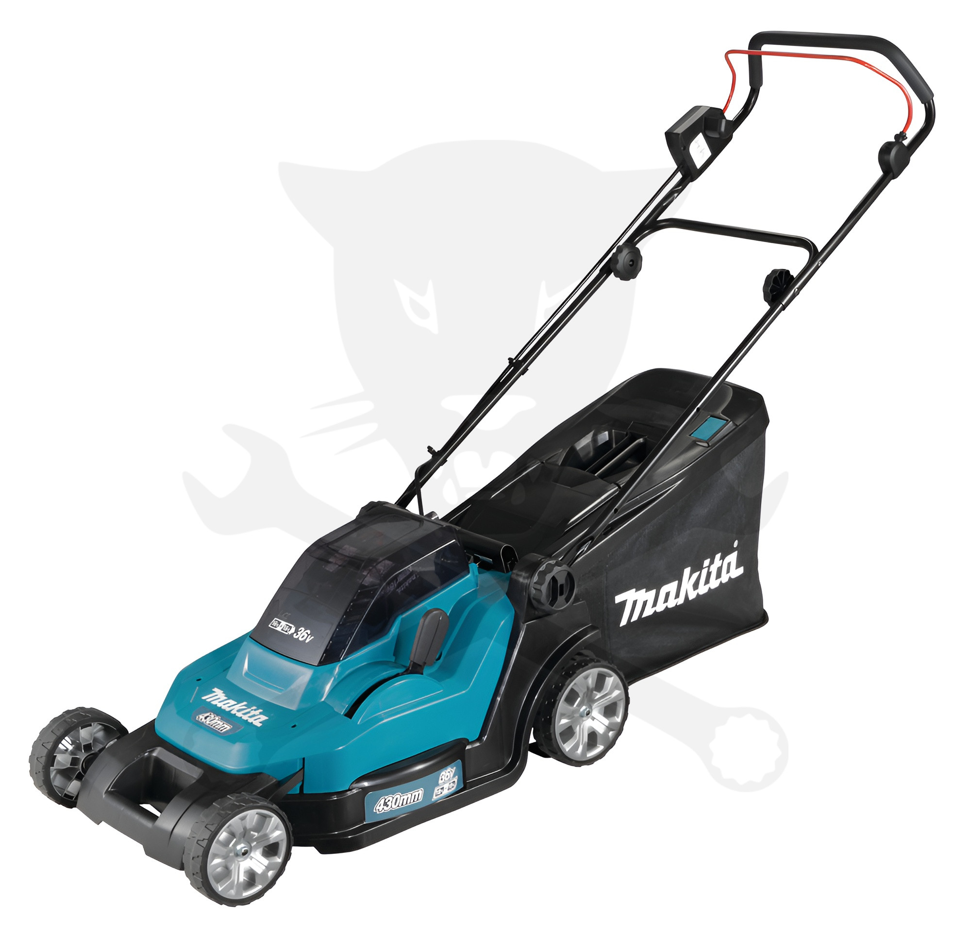 Fűnyíró, akkus 36V=2x18V - 43 cm 50 literes - 2x5.0Ah - Makita