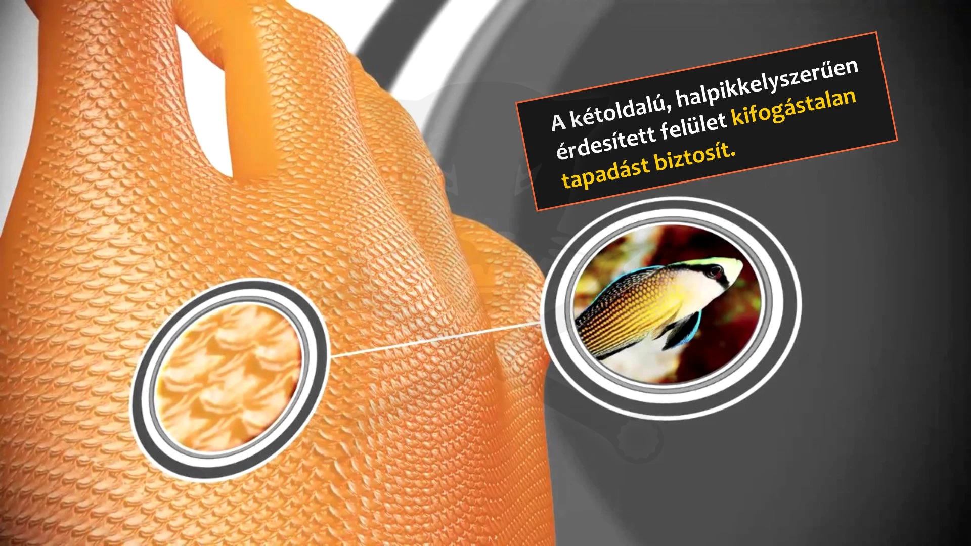 Kesztyű Grippaz 100% Nitril 8/M - dobozos 50 db-os - NARANCS - Image 2