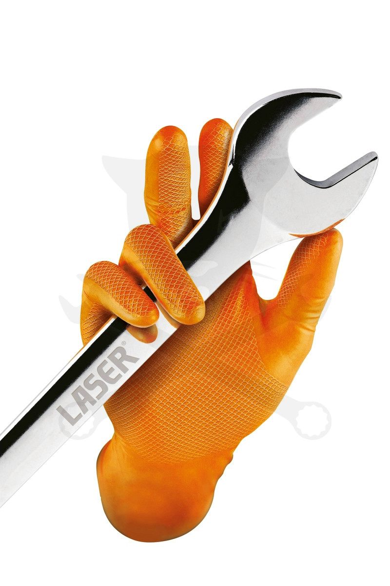 Kesztyű Grippaz 100% Nitril 8/M - dobozos 50 db-os - NARANCS