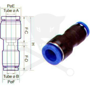 Levegős csatlakozó műanyag csőhöz, szűkítő  6 - 4 mm