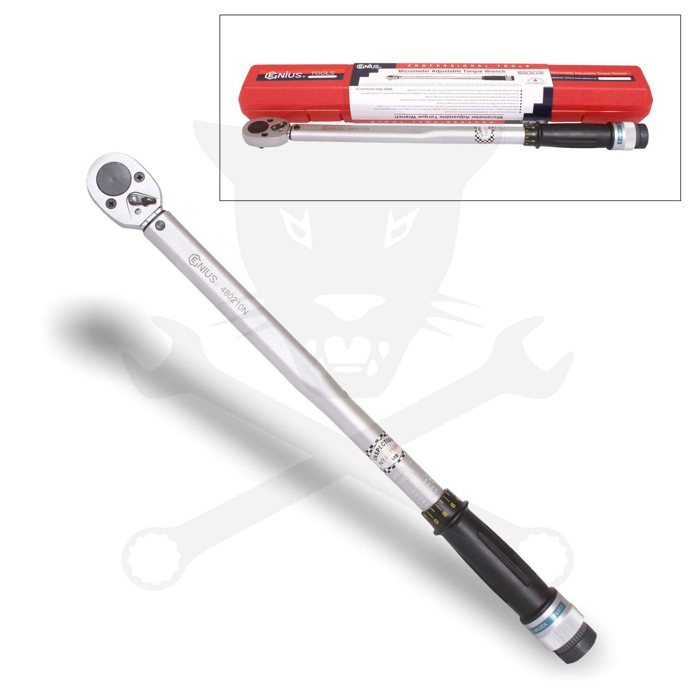 Nyomatékkulcs 40-210 Nm 1/2" - kalibrálva - Genius
