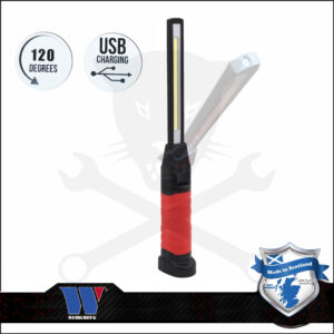 Szerelőlámpa LED COB ledes 6 mm vékony, 6W-os akkus USB + mágnes
