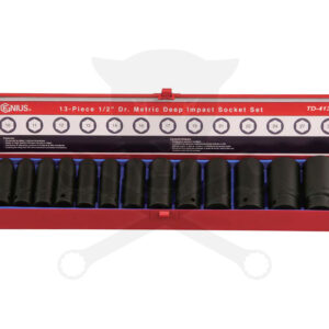 Légkulcsfej készlet 1/2" 13 db 10-30 mm metrikus hosszú Genius