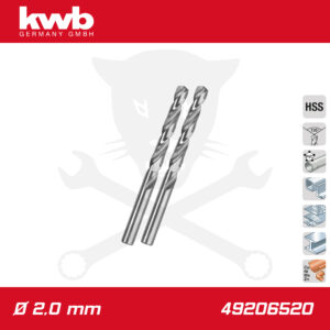 Csigafúró  2,0 mm HSS-G DIN 338 Silver Star 2 db-os - KWB