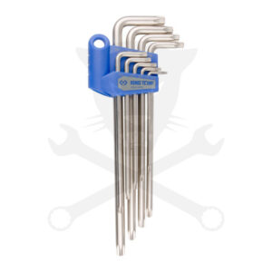 Torxkulcs "L" alakú készlet 09 db-os lyukas torx, hosszú KingT