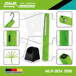 Szerelőlámpa LED 10+1 LED profi, 600 Lumen, akkus+aszt.dokkoló