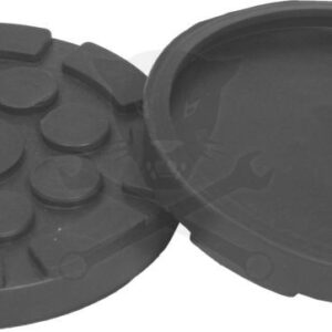 Gumipogácsa csápos emelőhöz 120/114 mm-es peremes pöttyös-íves+furat