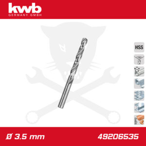 Csigafúró  3,5 mm HSS-G DIN 338 Silver Star - KWB