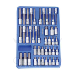 Tálcás Genius rátűzőkucs készlet 1/2" imbusz, torx, XZN 42 db-os - 1/2