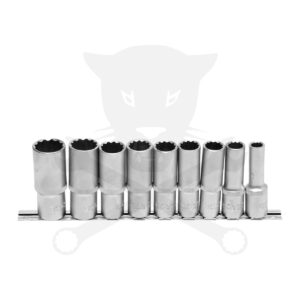 Dugókulcs - crowafej készlet 1/2" 12 sz. 10-24 mm 9 db-os hosszított BGS
