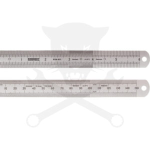 Vonalzó, acél, merev 150 mm x 18 mm metrikus és colos
