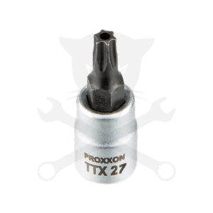 Rátűzőkulcs - crowa+bit 1/4" torx, furatos T27 Proxxon