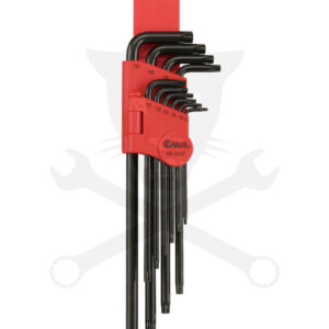 Torxkulcs "L" alakú készlet 10 db-os lyukas torx, hosszú Genius