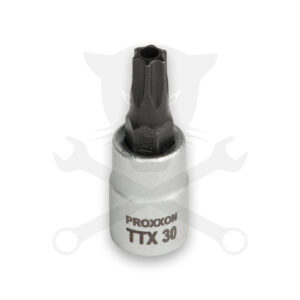 Rátűzőkulcs - crowa+bit 1/4" torx, furatos T30 Proxxon