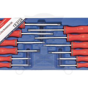 Tálcás Genius csavarhúzó készlet TORX - LYUKAS - 12 db-os - 1/3