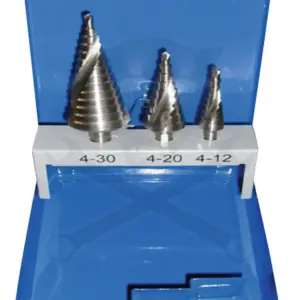 Lemezfúró, lépcsős - készletben 3 db-os HSS-G 4-12/4-20/4-30 - Makita
