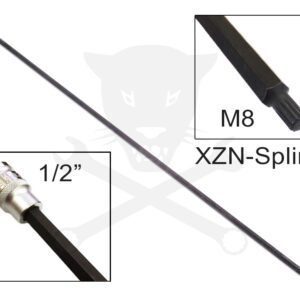 Rátűzőkulcs - crowa+bit 1/2" XZN - Spline Extra hossz:  M8x800mm Laser