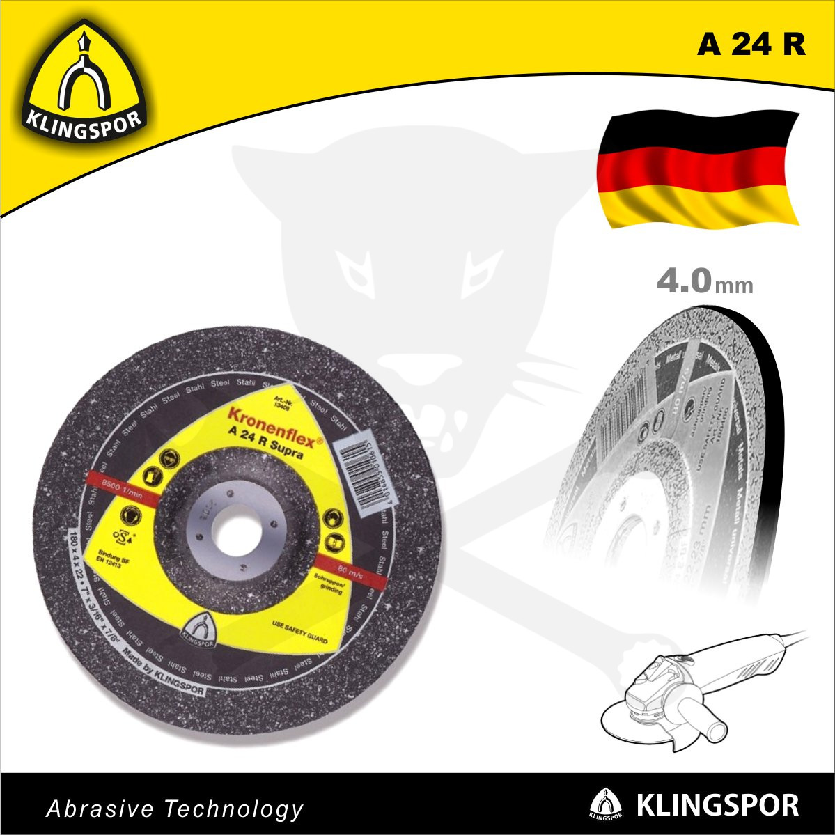 Tisztítókorong 115x4.0 mm A24 R - Supra - acél és inox - Klingspor