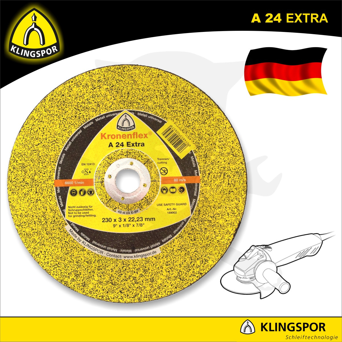 Vágókorong 230x3.0 mm A24 Extra - acél - Klingspor