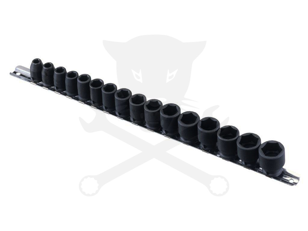 Légkulcsfej készlet 3/8" 16 db 7-22 mm metrikus rövid 6 lapú - Genius
