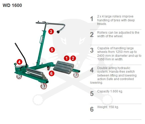 Kerékmozgató állvány 1600 kg-os mezőgazdasági gépekhez - Compac - Image 4