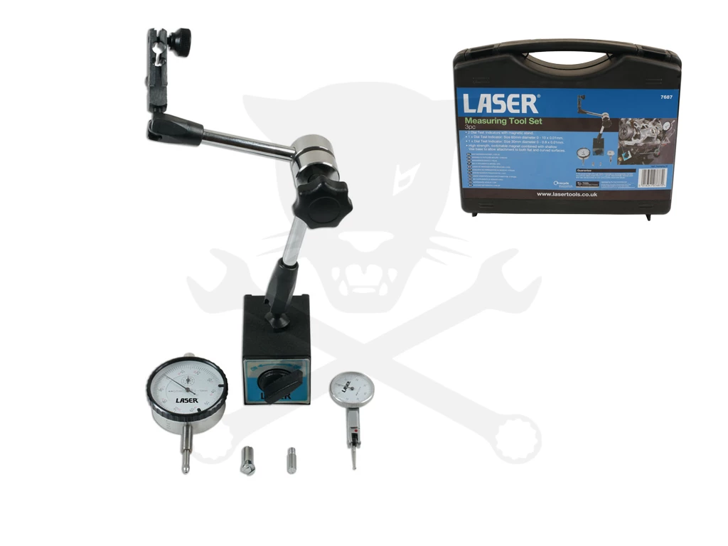 Tárcsafék "ütés" mérő készlet mágneses + DTI - Dial Test Indicator