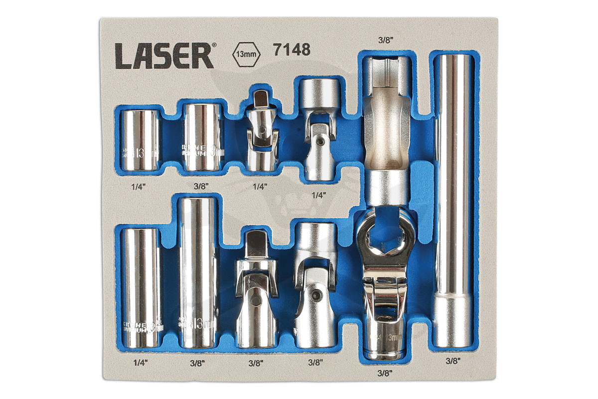 Dugókulcs és adapter készlet 13 mm-es Master készlet 1/4" - 3/8" - Laser