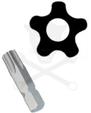 Bit ötágú torx T-45 30 mm lyukas Genius