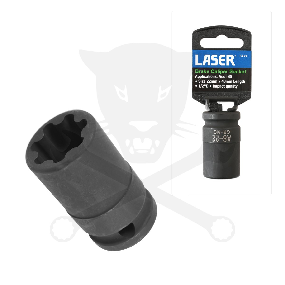 Féknyeregkulcs 7 lapú spec. 22 mm-es 1/2" Audi S5 - 7 szögű kivitel