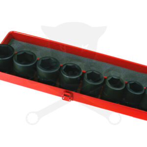 Légkulcsfej készlet 3/4" 8 db 26-41 mm metrikus rövid 6 l. - Genius