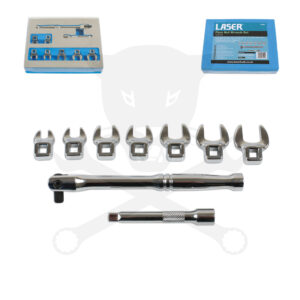 Villáskulcs adapter készlet nyitott 1/4" 9 db-os 7-14 mm "Crowfoot" készlet