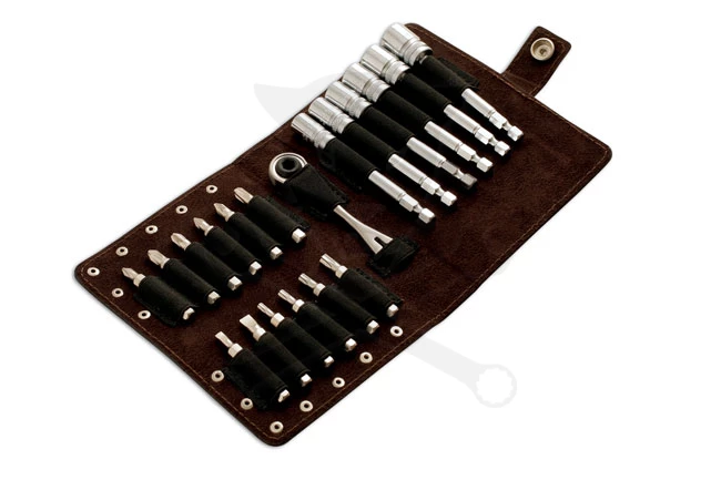 Motorkerékpár szerelő 19 db-os készlet1/4"-os rozsdamentes kis racsnival - Image 3