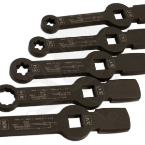 Féknyeregkulcs készlet -TEHER- üthető 5 db-os E18-E20-E24 + M24-M26 3/4"