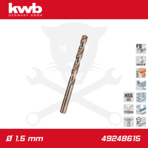 Csigafúró  1,5 mm HSS-E Co5 DIN 338 Profi 5% Cobalt  - KWB