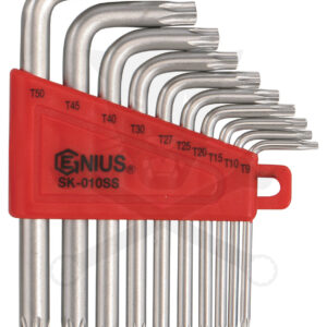 Torxkulcs "L" alakú készlet 10 db-os torx, rövid Fényes Genius